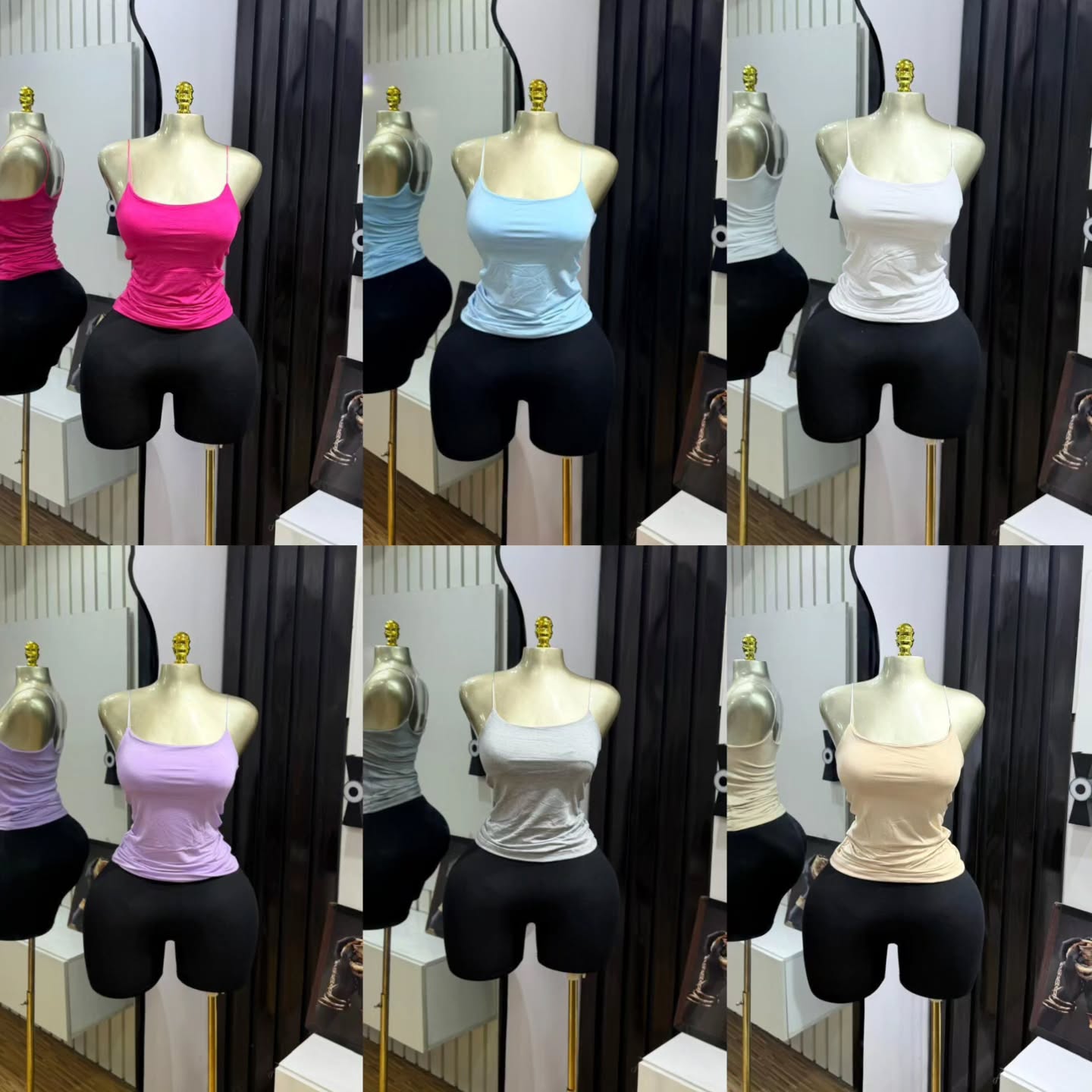 Women's Seamless Scoop Neck Spaghetti Strap Basic Cami Tank Top