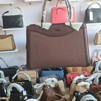 BAGCO Textured Chevron Pattern Top Handle Satchel Tote